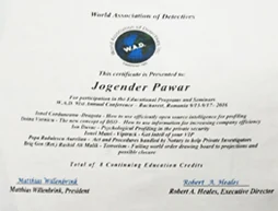Hawkeye Detective Agency merit certificate